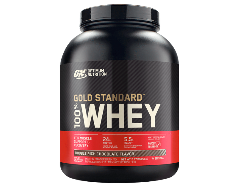 Optimum Nutrition Sports Supplements Gold Standard 100% Whey 5lb(2.27kg) Double Rich Chocolate