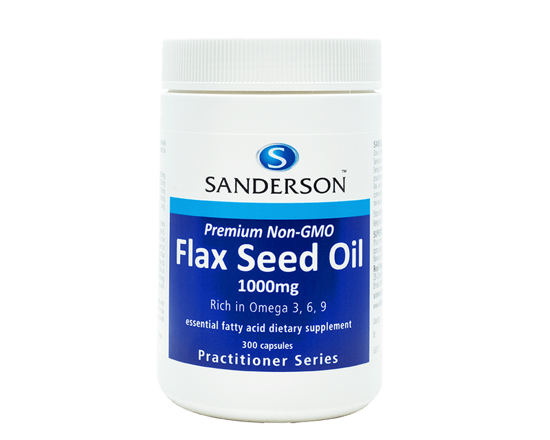 Sanderson Evening Primrose/Flaxseed Oil Non-GMO Flax Seed Oil 1000mg 300 capsules
