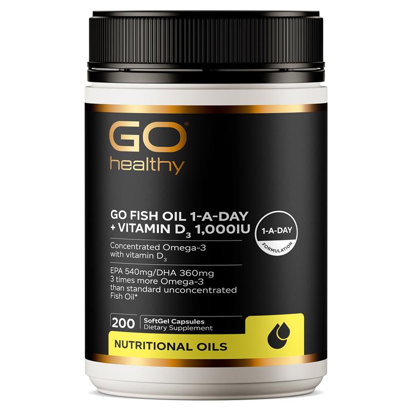 Go Healthy Fish Oil 1-A-Day + Vitamin D3 1000IU