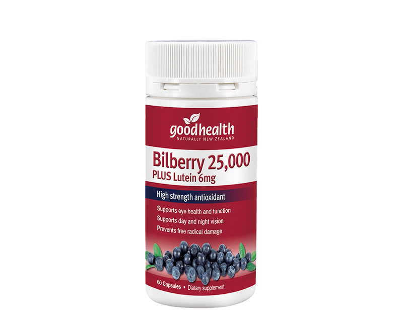 Good Health Eye care Bilberry 25000 plus Lutein 6mg 60 capsules