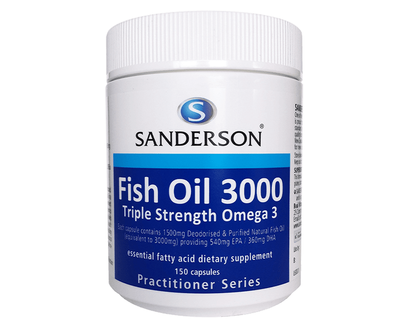 Sanderson Omega-3 Fish Oil 3000 Triple Strength 150 capsules
