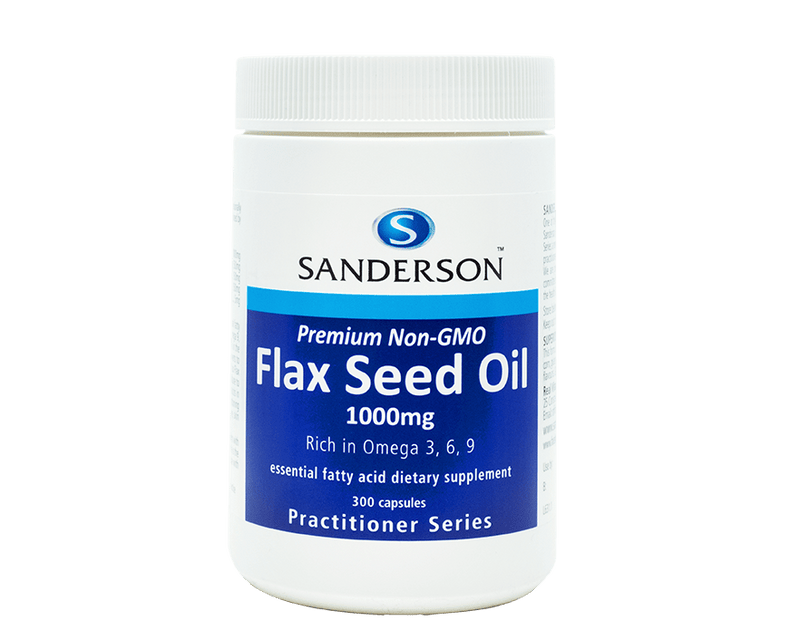 Sanderson Evening Primrose/Flaxseed Oil Non-GMO Flax Seed Oil 1000mg 300 capsules