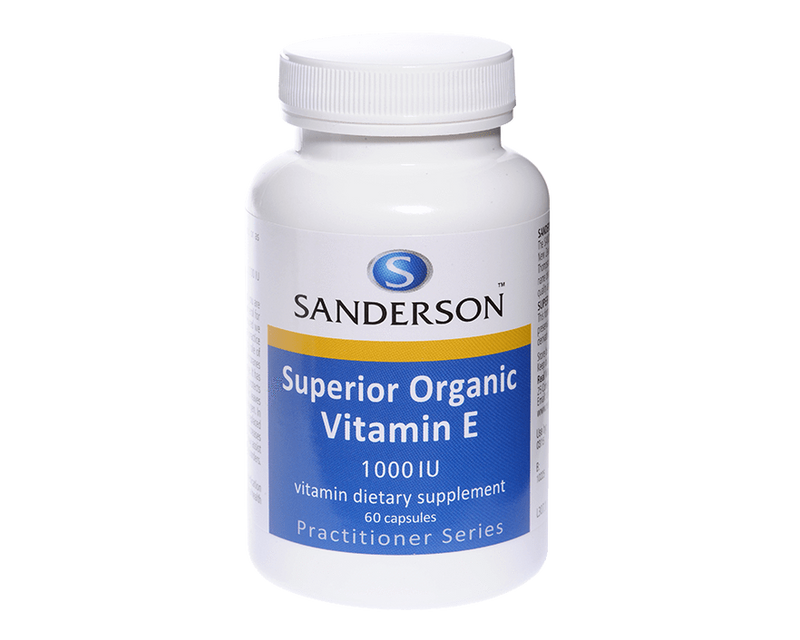 Sanderson Vitamin Superior Organic Vitamin E 1000IU 60 capsules